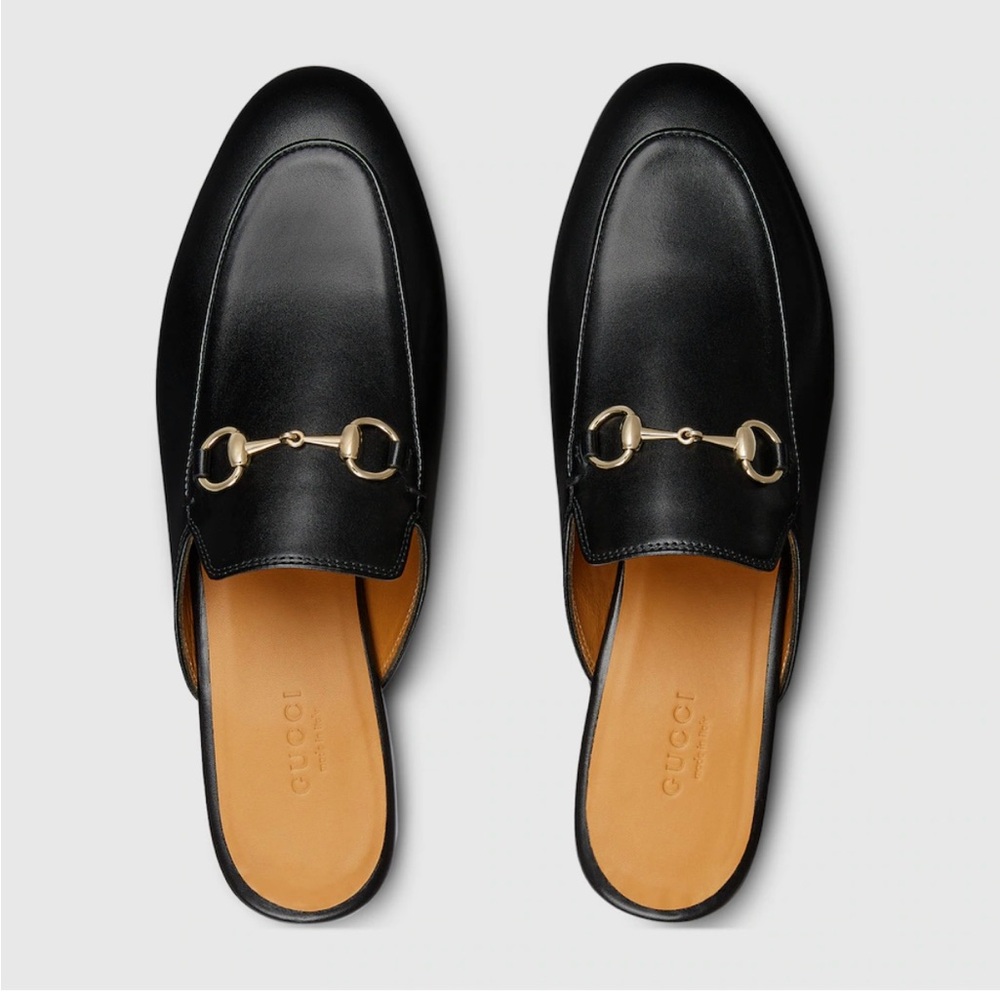 Gucci Black Princetown Loafers with Iconic Horsebit 381/2